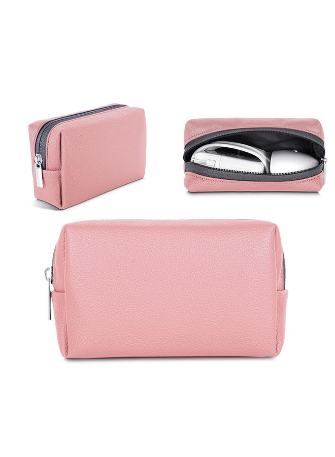 HuHa Leather Power Pack Charger Data Cable Mouse Digital Storage Bag(Rose Gold)  - Image 2