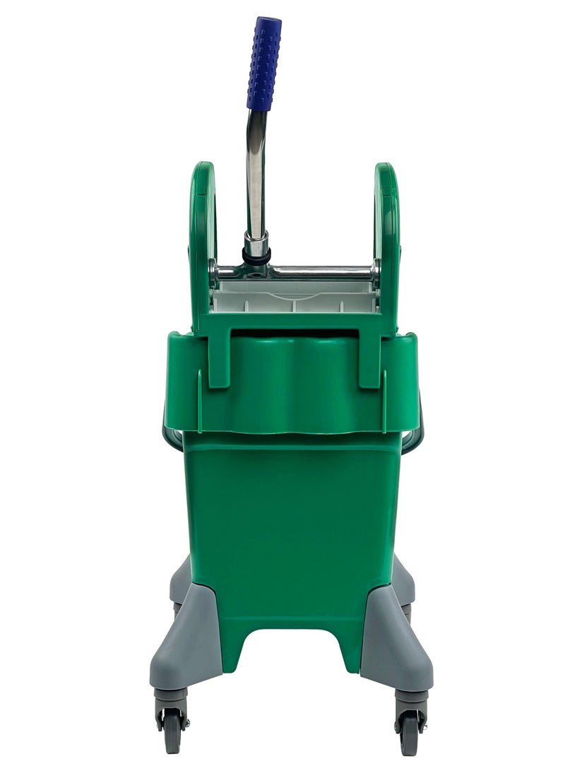 جاتور دلو ممسحة وعجانة، عجلات دوارة بزاوية 360 درجة، عجانة ديلوكس للضغط السفلي، سعة 25 لتر، باللون الأخضر. - Image 3