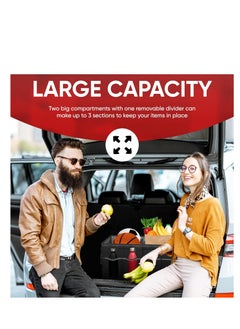 FORTEM FORTEM Car Trunk Organizer, Collapsible Multi Compartment Car Organizer, Foldable SUV Storage for Car Accessories for Women Men, Non Slip Bottom, Securing Straps, Soft Cover 50L (Black, Standard)  - Image 4