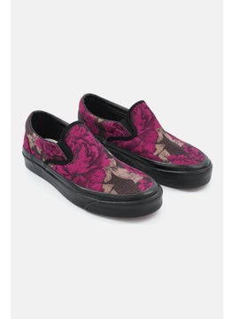 VANS Women Floral Classic Slip On Shoes, Rose/Black  - Image 1