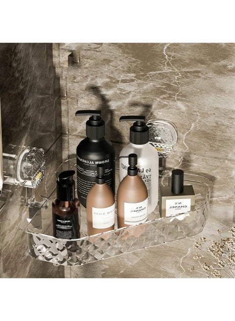 رف تخزين مثلث  للمرحاض وصندوق تخزين لمستحضرات التجميل ورف تخزين مثبت على الحائط ورف تخزين على شكل مصاصة بدون ثقب