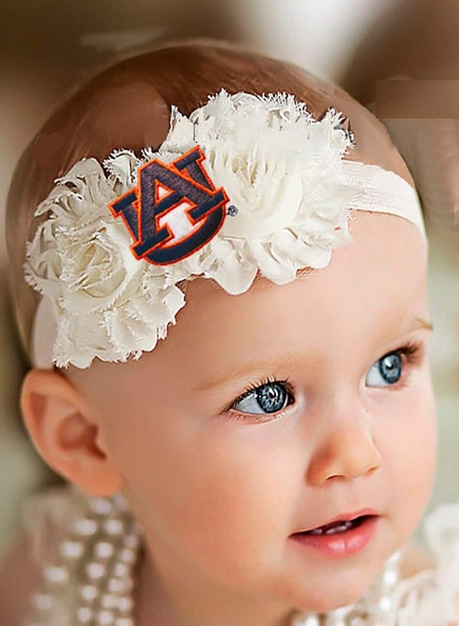 Future Tailgater Auburn Tigers Baby/Toddler Shabby Flower Hair Bow Headband (12-24 months/ 15")