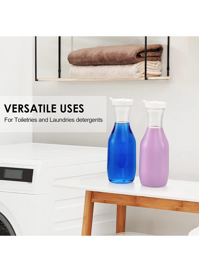 2 إبريق ماء سعة 1.6 لتر مع غطاء قلاب، إبريق بلاستيكي شفاف للشاي المثلج والعصير والليمون والحليب والقهوة الباردة وبار الميموزا - حاويات عصير بأغطية للثلاجة - Image 4