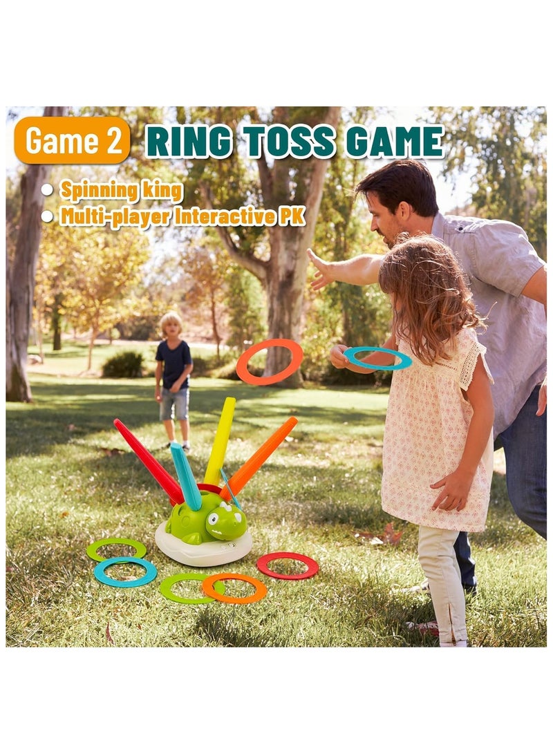 3-in-1 Dinosaur Rocket Launcher Ring Toss u0026 Musical Jumping Toy for Kids Aged 3-8, Remote Control Outdoor u0026 Indoor Toys for Boys and Girns, Birthday Gift for Boys u0026 Girls Ages 4-8. - Image 3