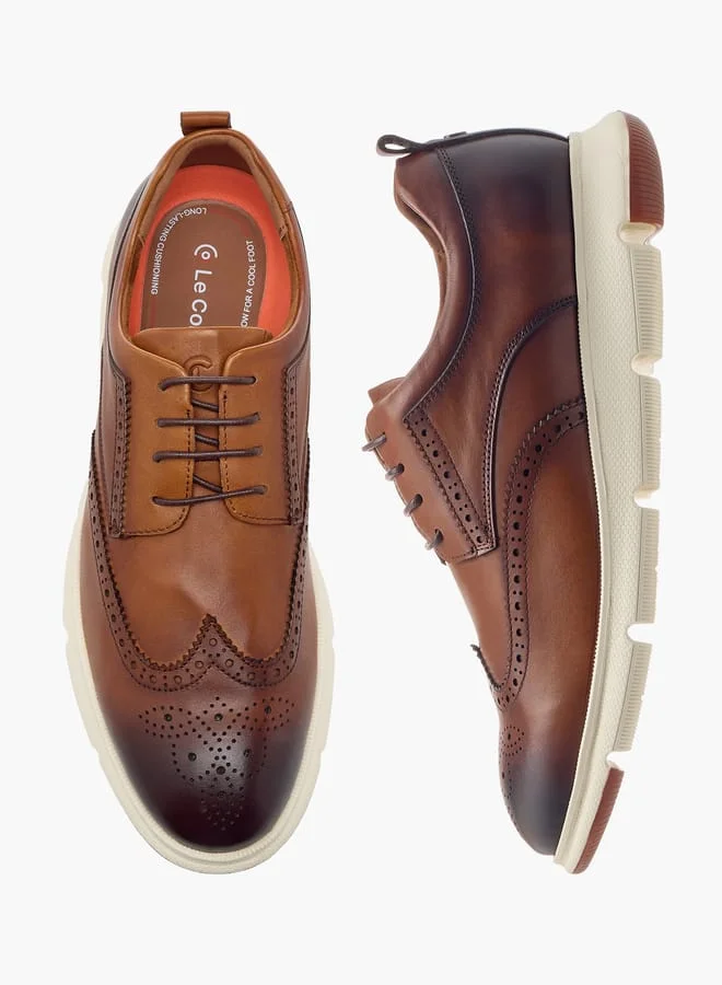 Le Confort Men Perforation Detail Lace-Up Sneakers