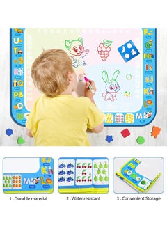 Lemon Water Coloring Painting Mat, Drawing Board for Toddlers Kids, Educational Learning Toy, Magic Doodle Mat, Playmat Writing Board for Boys Girls of 2-8 Years Old, 80X60 cm Large Size  - Image 3