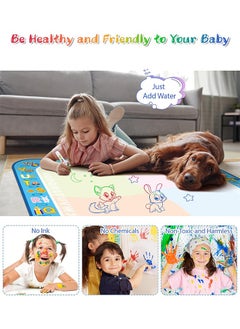 Lemon Water Coloring Painting Mat, Drawing Board for Toddlers Kids, Educational Learning Toy, Magic Doodle Mat, Playmat Writing Board for Boys Girls of 2-8 Years Old, 80X60 cm Large Size  - Image 2
