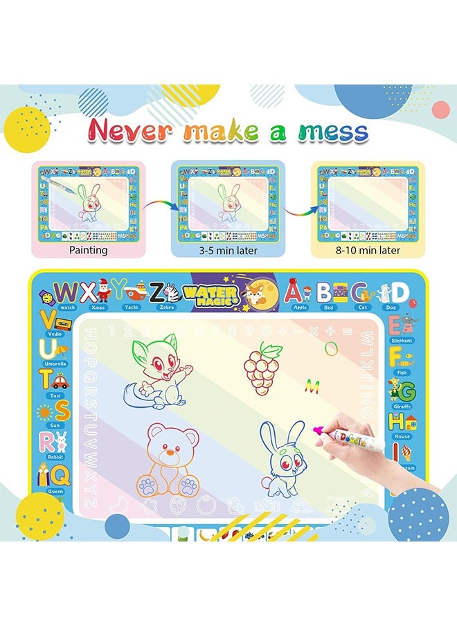 Lemon Water Coloring Painting Mat, Drawing Board for Toddlers Kids, Educational Learning Toy, Magic Doodle Mat, Playmat Writing Board for Boys Girls of 2-8 Years Old, 80X60 cm Large Size  - Image 5
