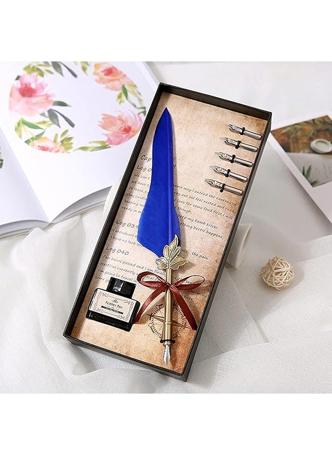 Generic - Quill Pen and Ink Set, Quill Fountain Pen with Replacement Nibs for Handwriting, Classic Signature Pen Luxury Birthday Gift - Image 1