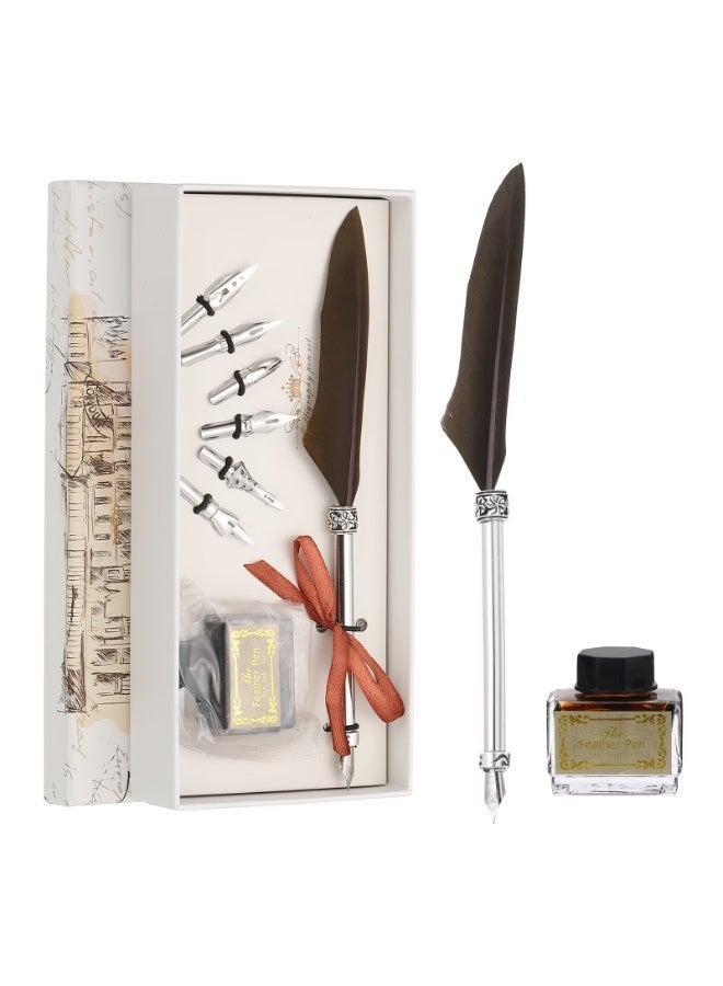 Quill Pen and Ink Set, Quill Fountain Pen with Replacement Nibs for Handwriting, Classic Signature Pen Luxury Birthday Gift - Image 2