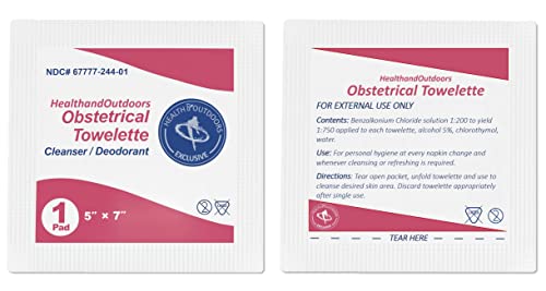 HAO Obstetrical Hand & Body Cleansing Individually Wrapped Towelettes (125 Count) 5 x 7 inch Wet Napkin Wipes Benzalkonium First-Aid Wound Care (HAO-OBTOWELS-125CT) - Image 2