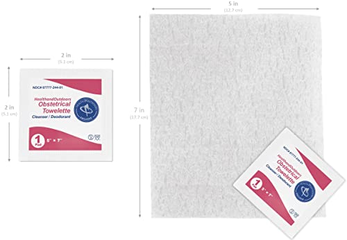 HAO Obstetrical Hand & Body Cleansing Individually Wrapped Towelettes (125 Count) 5 x 7 inch Wet Napkin Wipes Benzalkonium First-Aid Wound Care (HAO-OBTOWELS-125CT) - Image 3