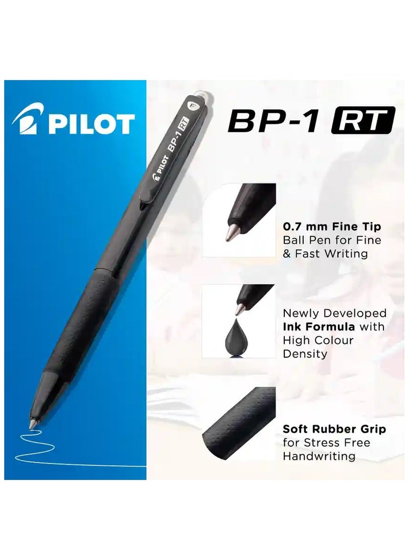 PILOT Pilot BP-1 RT 0.7mm Fine Tip Ball Pen with Soft Rubber Grip / Black Ink, Pack of 1  - Image 3