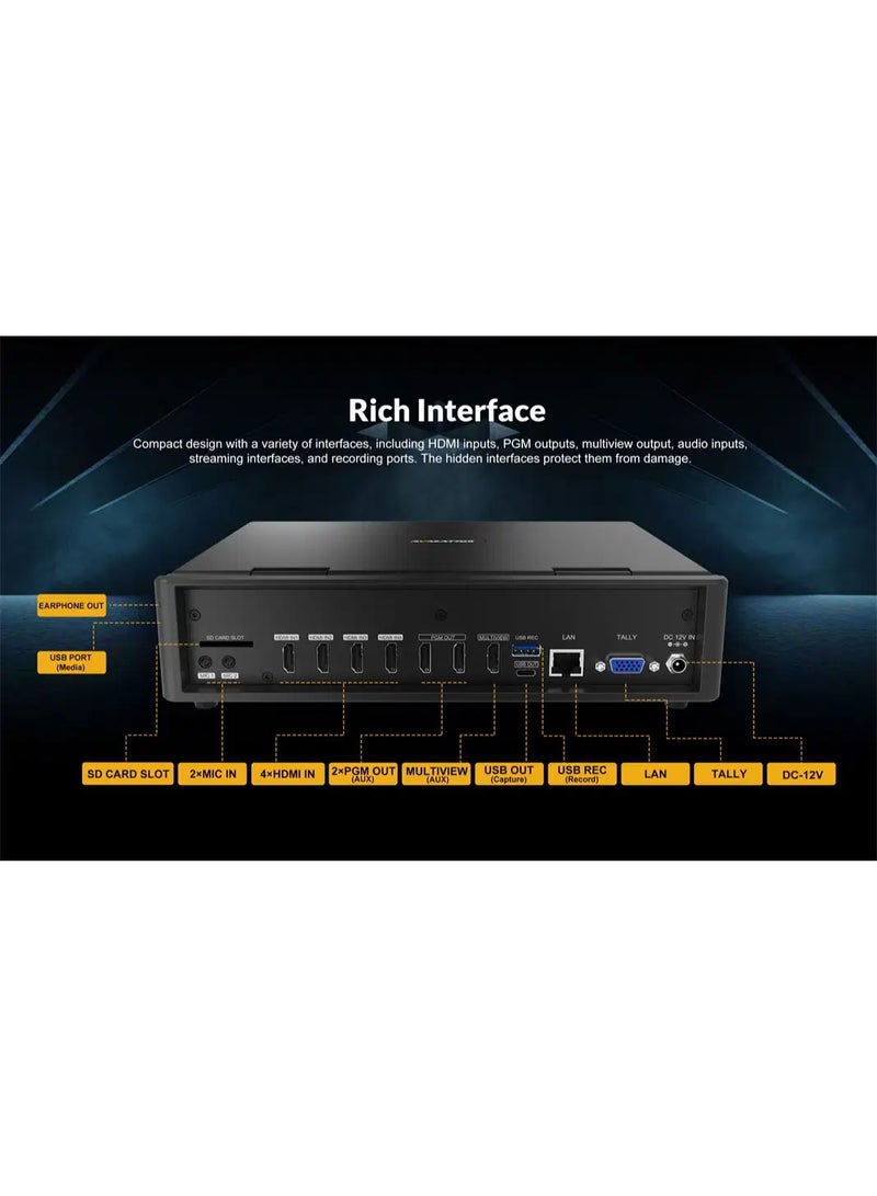 AVMATRIX SHARK H4 PLUS-4CH HDMI+10.1" DISPLAY Video Switcher - Image 4