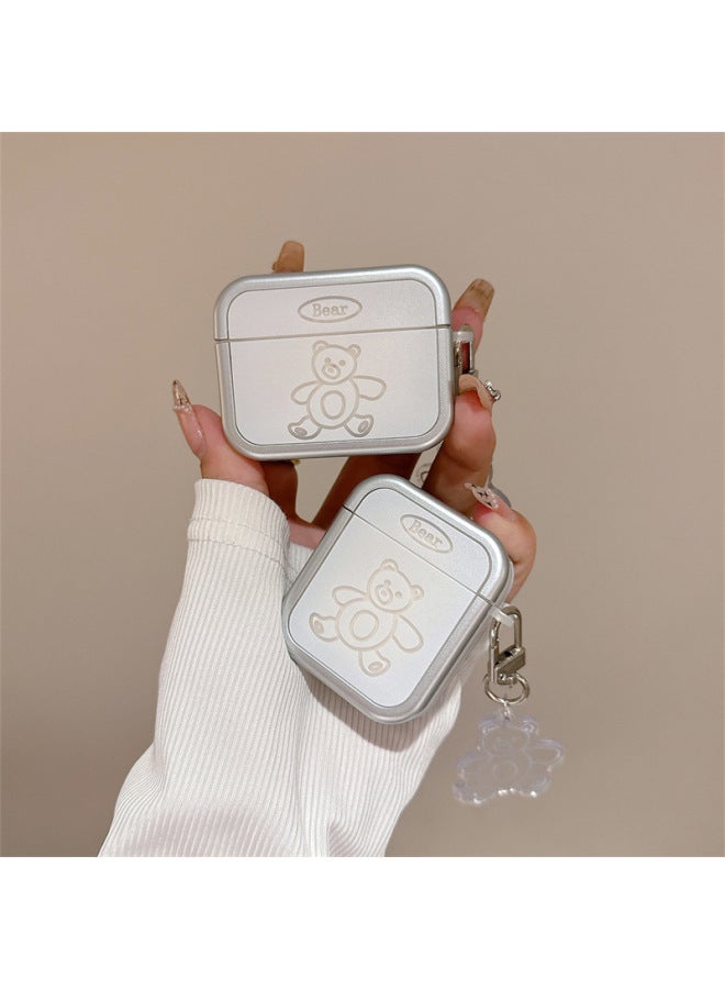 Hollow Bear For Airpods 4 For Apple Bluetooth Wireless Headset 1/2/3 Protective Shell Pro2 Pendant For Women-Color:Hollow Bear Earphone Cover + Pendant-Applicable Models:Airpods 4  - Image 2