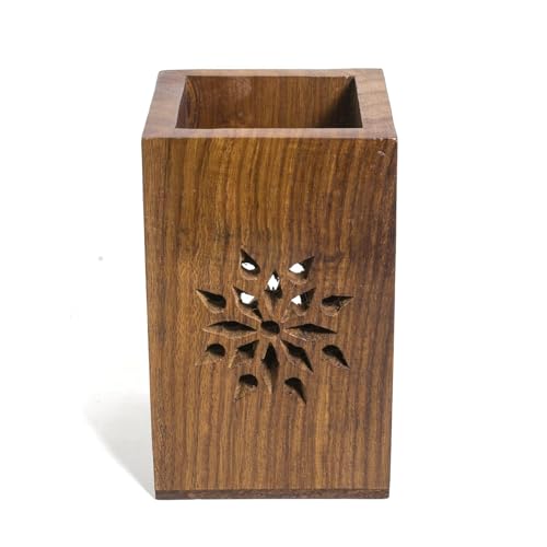TwoGrams Wooden Pen Stand Pencil Holder - Pen Stand for Office, Pen Stand for Study Table - Office Desk Accessories - Decorative Pencil Holder for Table - (2x2 inch) - Image 5