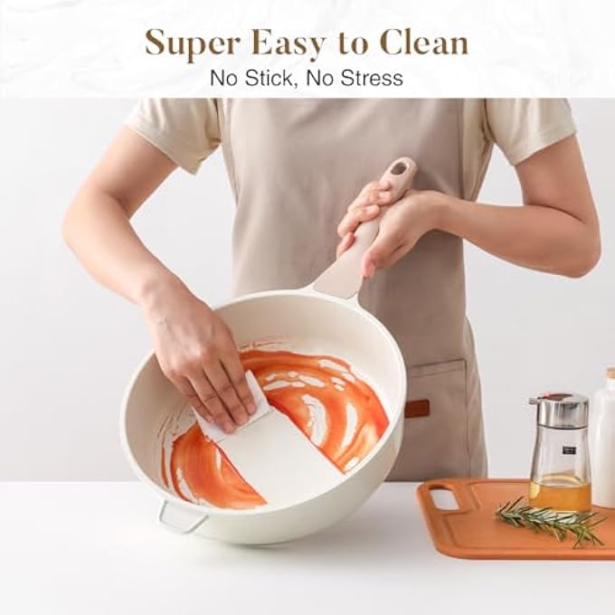 Unity Nonstick Ceramic Deep Frying Pan 30 Cm Non Toxic Large Skillet With Lid Healthy Jumbo Cooker Saute Pan For Cooking Induction Cookware Pfoa  Pfas Free - Image 4