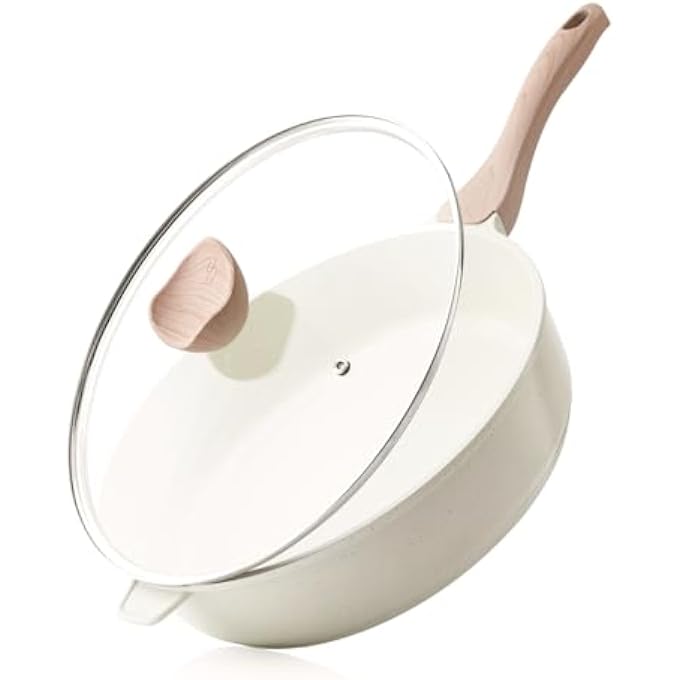 Unity Nonstick Ceramic Deep Frying Pan 30 Cm Non Toxic Large Skillet With Lid Healthy Jumbo Cooker Saute Pan For Cooking Induction Cookware Pfoa  Pfas Free - Image 1