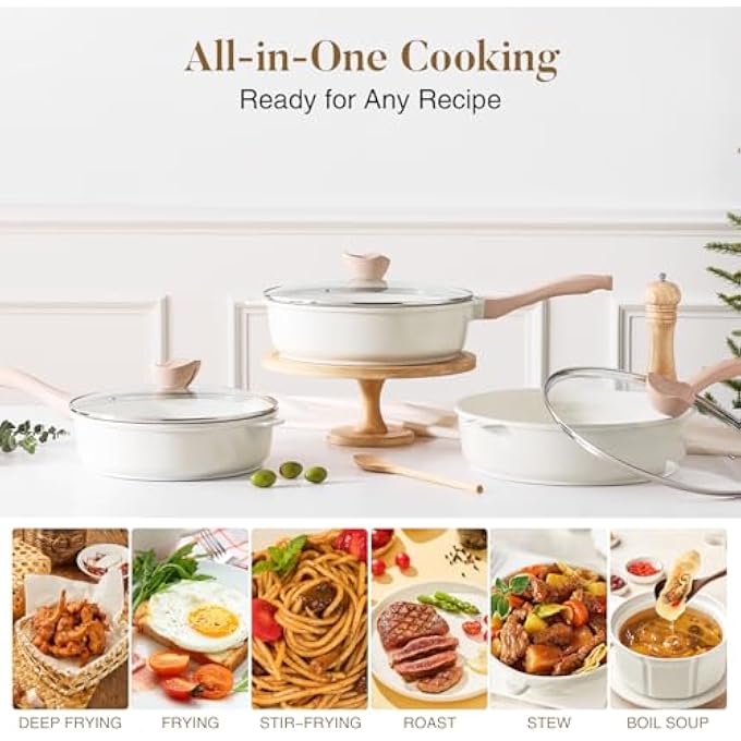 Unity Nonstick Ceramic Deep Frying Pan 30 Cm Non Toxic Large Skillet With Lid Healthy Jumbo Cooker Saute Pan For Cooking Induction Cookware Pfoa  Pfas Free - Image 5