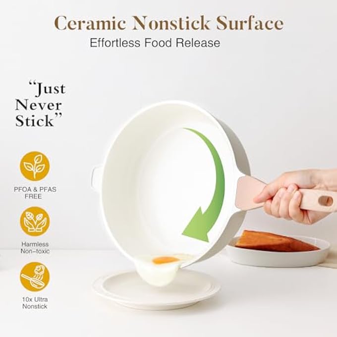 Unity Nonstick Ceramic Deep Frying Pan 30 Cm Non Toxic Large Skillet With Lid Healthy Jumbo Cooker Saute Pan For Cooking Induction Cookware Pfoa  Pfas Free - Image 3