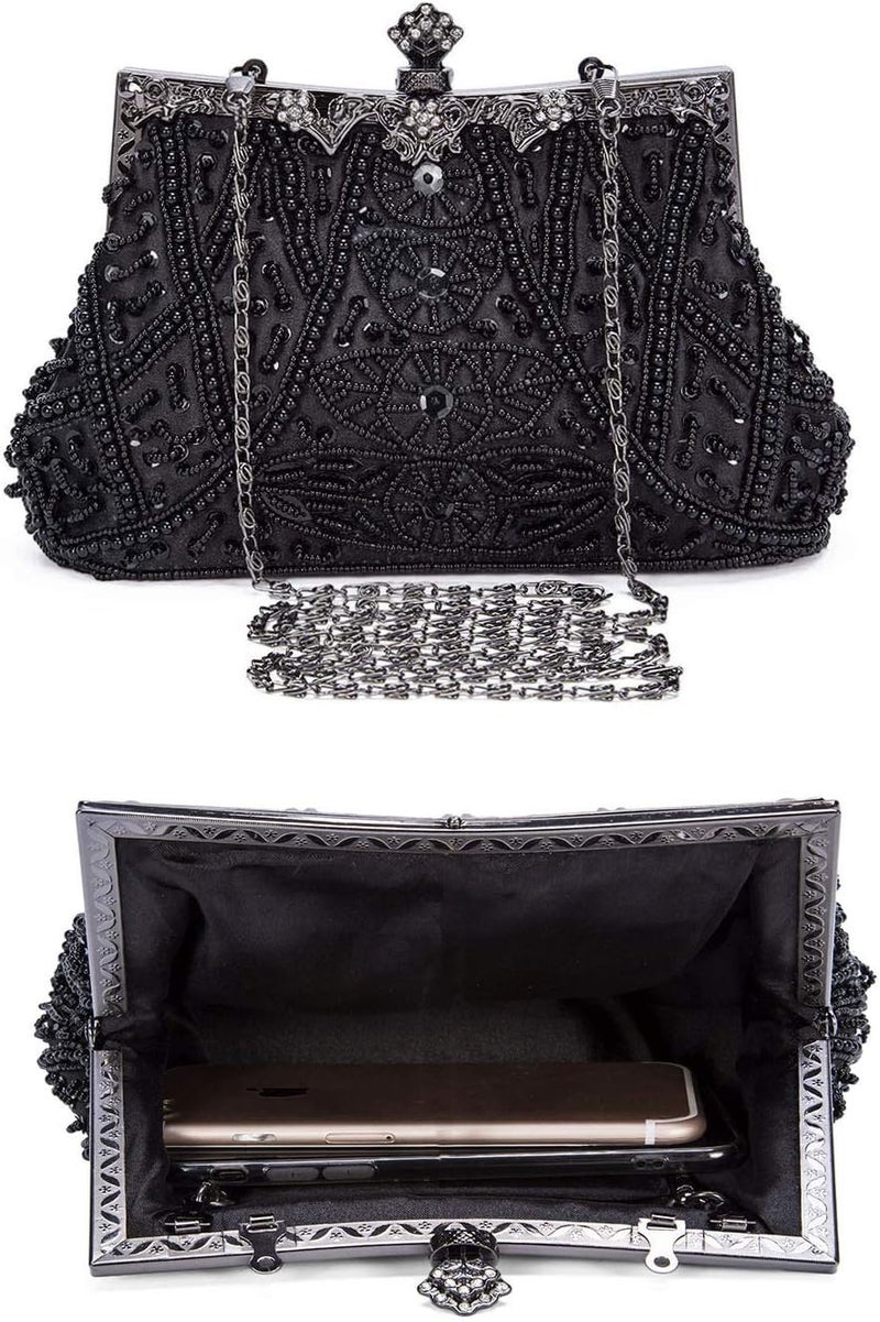 Selighting 1920s Vintage Beaded Clutch Evening Bags for Women Formal Bridal Wedding Clutch Purse Prom Cocktail Party Handbags | 1920s, Vintage, Beaded, Formal, Bridal, Wedding - Image 4