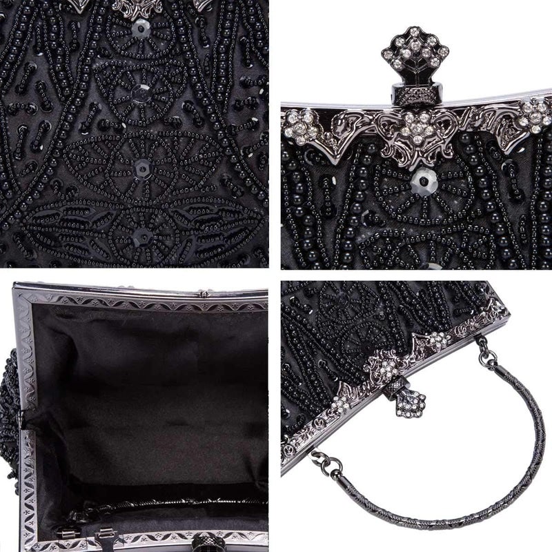 Selighting 1920s Vintage Beaded Clutch Evening Bags for Women Formal Bridal Wedding Clutch Purse Prom Cocktail Party Handbags | 1920s, Vintage, Beaded, Formal, Bridal, Wedding - Image 5