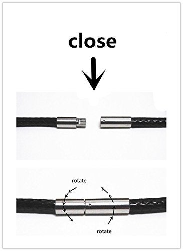 Glory Qin 3mm Black Silk Leather Cord Braided Imitation Leather rope Chain Stainless Steel Clasp Necklace Rope 16 TO 28 Inch (24 Inch) - Image 4