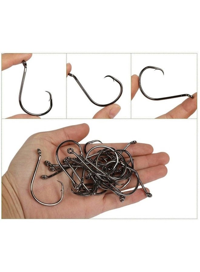 DAMIDEL 200Pcs/Box（Size:10/0... to...1/0 Strong Octopus Fishing Hooks, Forged Steel/Barded Design, Off-Set Point/Closed Eye, Strong/Sturdy, 10/0 8/0 6/0 5/0 4/0 3/0 2/0 1/0 Mixed Packaging - Image 3