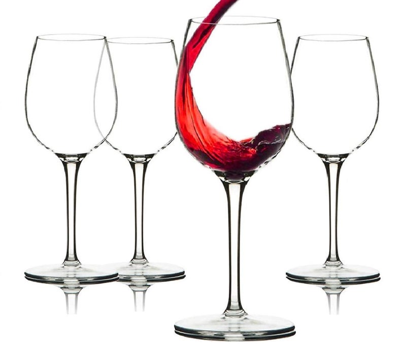 VILON Fully Tempered Red Wine Glasses Set of 6, 465ml Durable Glasses for Wedding, Party, Dishwasher Safe - Image 1