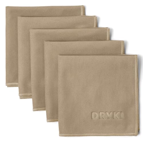 DRYKI Sweat Absorbing Handkerchiefs - The Original Pocket-Sized Sweat Towels - Quick-Dry Microfiber Sweat Rags for Face, Hands, & Body - Men & Women - Gym, Sports, and Work (Tan: 5 Pack) - Image 1