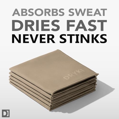 DRYKI Sweat Absorbing Handkerchiefs - The Original Pocket-Sized Sweat Towels - Quick-Dry Microfiber Sweat Rags for Face, Hands, & Body - Men & Women - Gym, Sports, and Work (Tan: 5 Pack) - Image 3