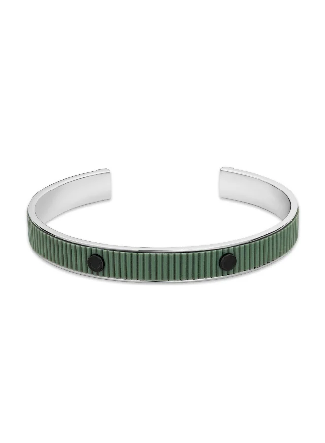 Manchette Olive Rubber Bracelet for Men