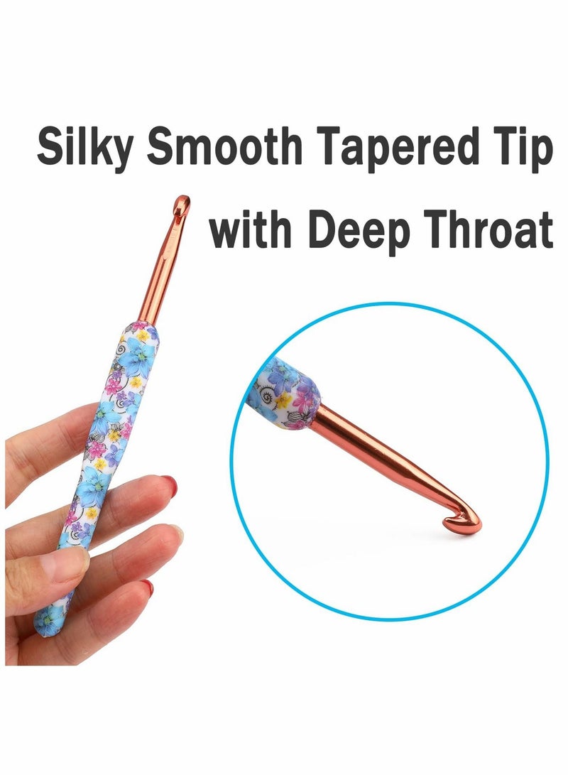 KASTWAVE Crochet Hooks Set, 8Pcs Ergonomic Hook Needles for Arthritic Hands, Exquisite Knitting Supplies, Blue - Image 3