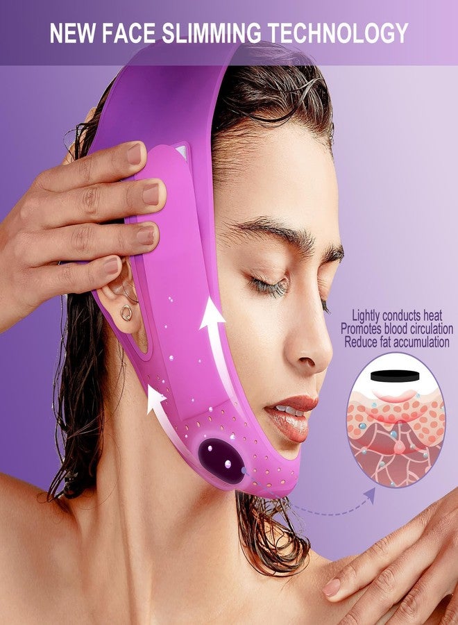 JUSRON V-Line Mask Chin Up Mask Face Strap, Soft Silicone Chin Strap V Shaped Face Mask, Jaw Exerciser 23-27 Inches (Purple) - Image 5
