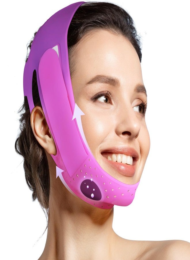 JUSRON V-Line Mask Chin Up Mask Face Strap, Soft Silicone Chin Strap V Shaped Face Mask, Jaw Exerciser 23-27 Inches (Purple) - Image 1