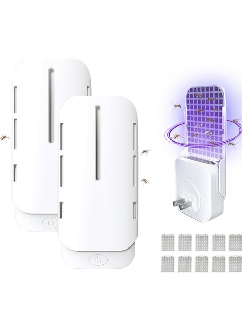 Indoor UV Fly Trap with Blue Light – Effective Bug Catcher for Fruit Flies, Gnats, Mosquitoes, Moths, and House Flies – Includes 1 Device + 5 Sticky Refill Pads – Safe for Home Use