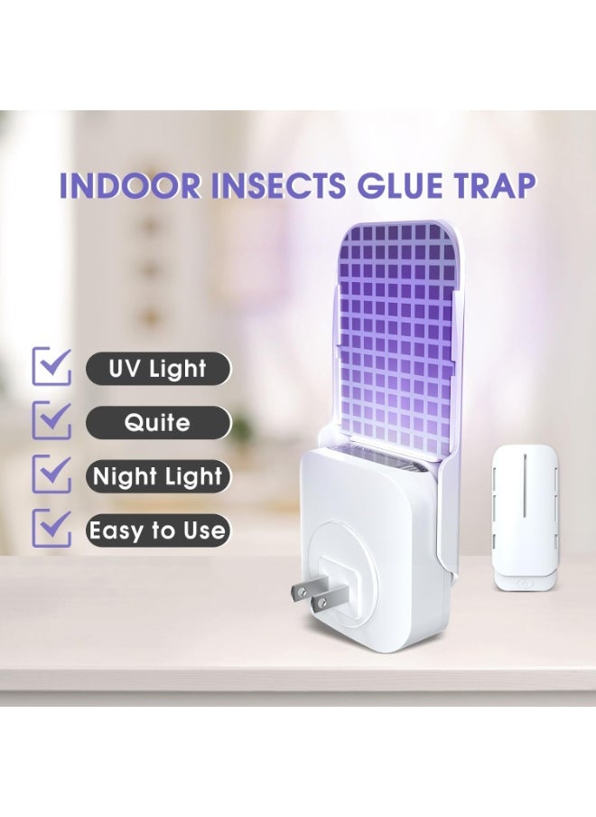 SMARTX - Indoor UV Fly Trap with Blue Light – Effective Bug Catcher for Fruit Flies, Gnats, Mosquitoes, Moths, and House Flies – Includes 1 Device + 5 Sticky Refill Pads – Safe for Home Use - Image 1