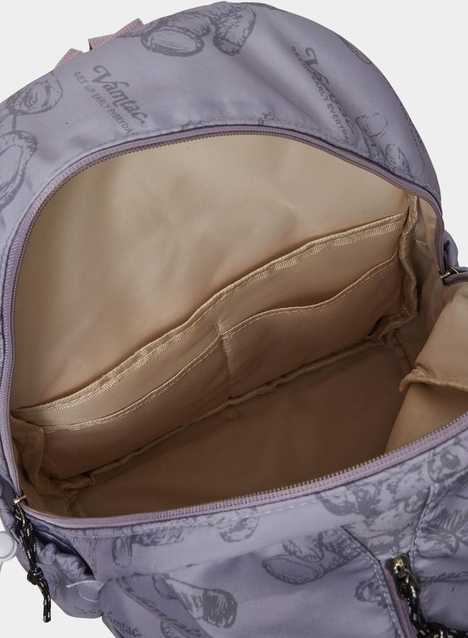 Styli Girls Purple Bear Graphic Print Backpack - Image 5