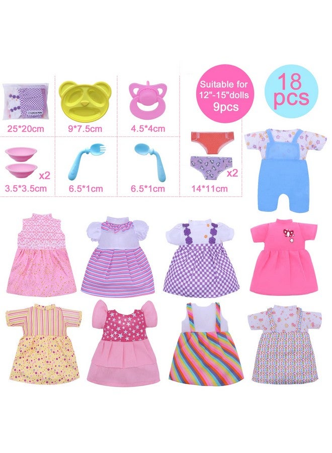 Digabi Baby Doll Clothes - Fits 12'' 13'' 14'' 15'' Girl Alive Baby Doll Clothes 360°Sewing Dresses for with Doll Diapers, Nipple, and Doll Accessories Pack of 18 Bag Set … - Image 4