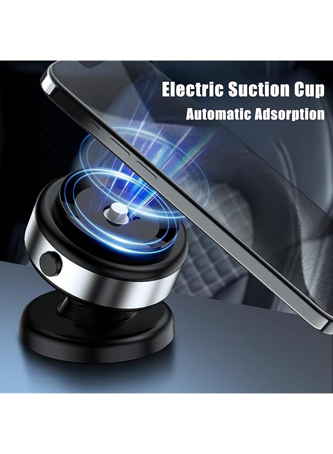كاست ويف حامل هاتف مغناطيسي للسيارة، دوران 360 درجة وإزالة بنقرة واحدة، حامل هاتف مغناطيسي كهربائي مفرغ من الهواء (أسود-برو) - Image 3