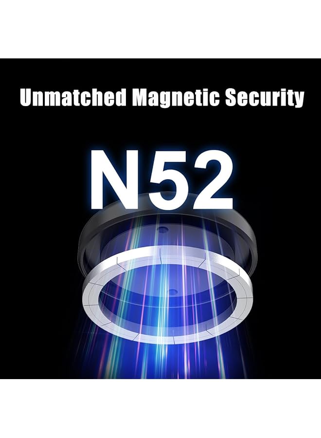 كاست ويف حامل هاتف مغناطيسي للسيارة، دوران 360 درجة وإزالة بنقرة واحدة، حامل هاتف مغناطيسي كهربائي مفرغ من الهواء (أسود-برو) - Image 4