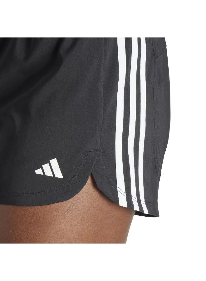 adidas شورت تدريب نسائي PACER WVN عالي الخصر أسود مقاس XS بطول 5 بوصات