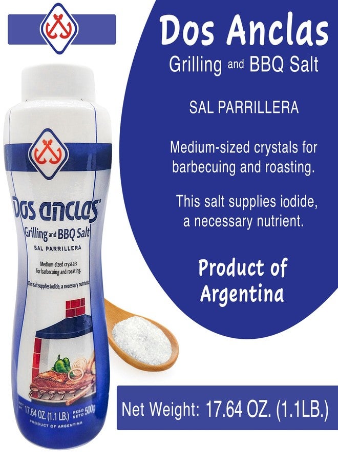 Dos Anclas Sal Parrillera 3 Pack, Rock Salt for Grilling and BBQ, Refined Medium Grain Salt for Meat and Seafood, Multi-Purpose Seasoning Gourmet Salt, 17.64 Oz (1.1 LB) - Image 5