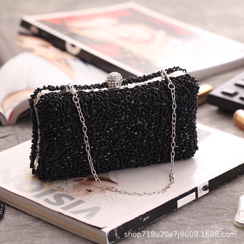 Supply Ladies Evening Bag Dress Evening Banquet Bag Hand Bag Exquisite String Bead Embroidery Bag 7260-37 - Image 4