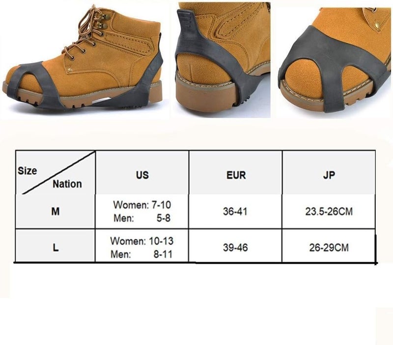 Linist 10 مسامير كرامبون، مسامير ثلجية للأحذية والأحذية | قبضة مضادة للانزلاق من الفولاذ المقاوم للصدأ، مسامير ثلجية محسّنة للتسلق، المشي، الصيد، قبضة أحذية الثلج المحمولة (M-36 إلى 41) - Image 5
