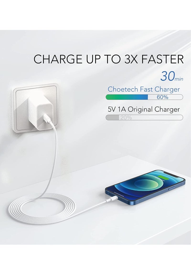 ELTRAZONE - [Apple MFI Certified] iPhone Charger Apple Block USB C Fast Wall Plug with 6ft USB C to Lightning Cable for iPhone13/ 12/12pro/12 pro max/11 pro Max/Air pods pro/iPad air 3/min4/5 (1 Pack) - Image 1