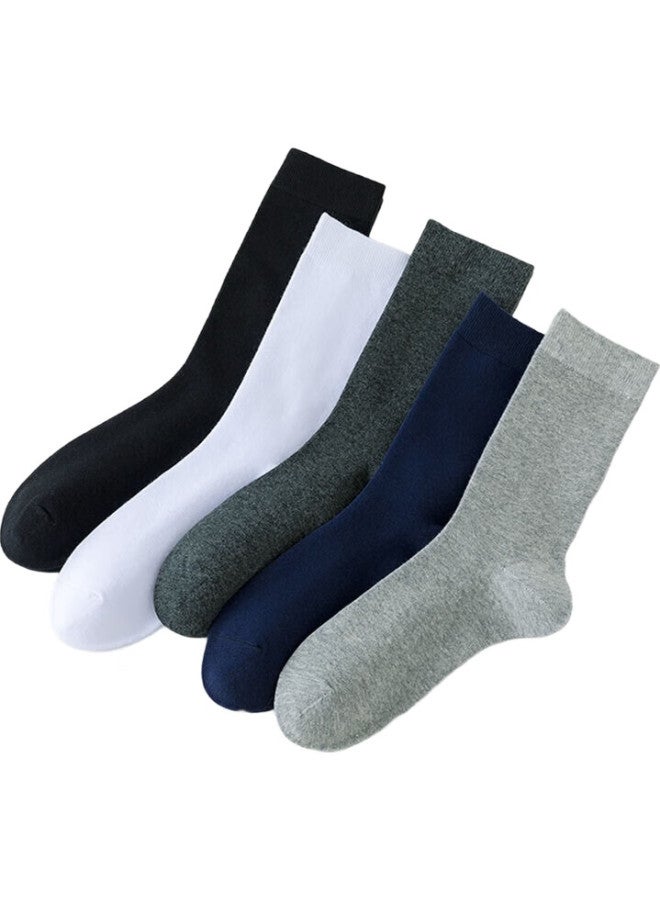 Cotton Thirteen Mianshisan Men'S Socks [Combed Cotton, Antibacterial, Odor-Resistant] Autumn And Winter Men'S Socks, Solid Color, Calf-Length, High Tube, Business Long Socks, 7 Pairs - Image 1