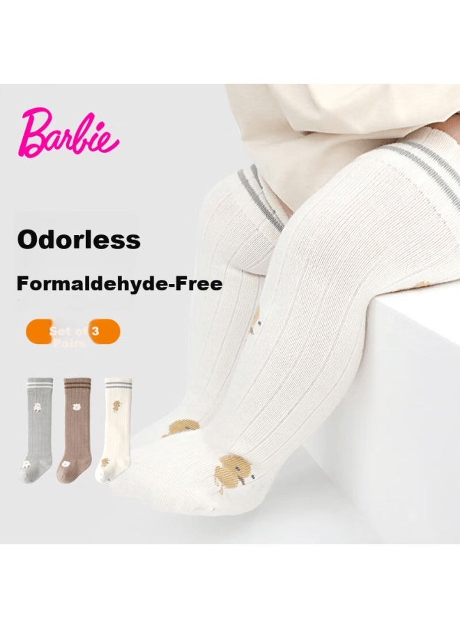 Barbie Baby Socks Spring And Autumn Newborn Knee-high Cotton Socks For Infants And Toddlers Boys And Girls Winter Long Socks - Image 1