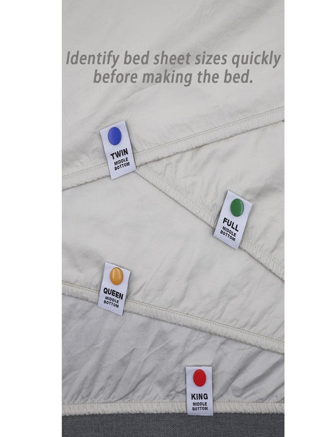 Umttery Bed Sheet Labels for Bedding,Identity The Sheets Direction and Size in Seconds, an Elegant and Easy Solution to Label Sheets, 8 Pack[Mix] - Image 3