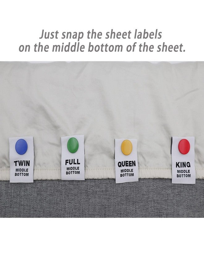 Umttery Bed Sheet Labels for Bedding,Identity The Sheets Direction and Size in Seconds, an Elegant and Easy Solution to Label Sheets, 8 Pack[Mix] - Image 4